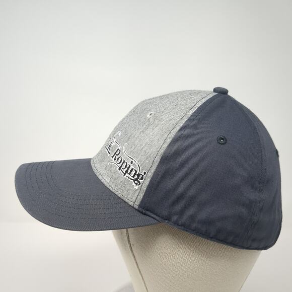 TK Roping Strapback Hat Gray One Size Embroidered Colorblock Sport-Tek - Picture 3 of 8